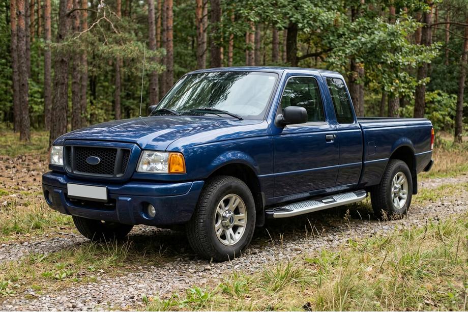 Ford Ranger 2002-2006 гг. Боковые Подножки Mevsim Grey (2 шт., Алюминий) Image