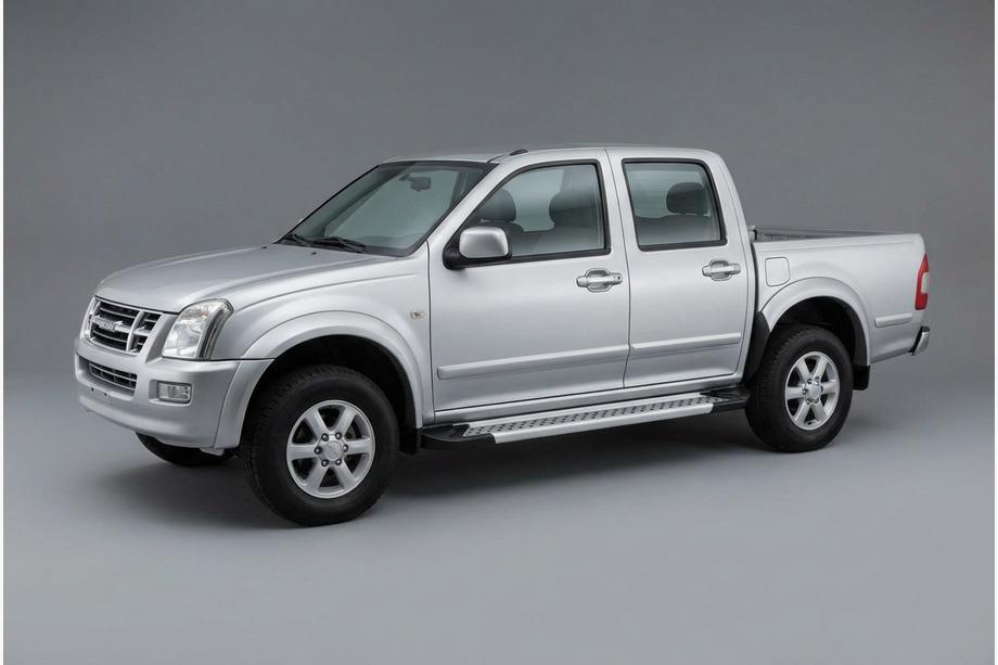 Isuzu D-Max 2002-2011 гг. Боковые Подножки Vision New Grey (2007-2012, 2 шт., Алюминий) Image