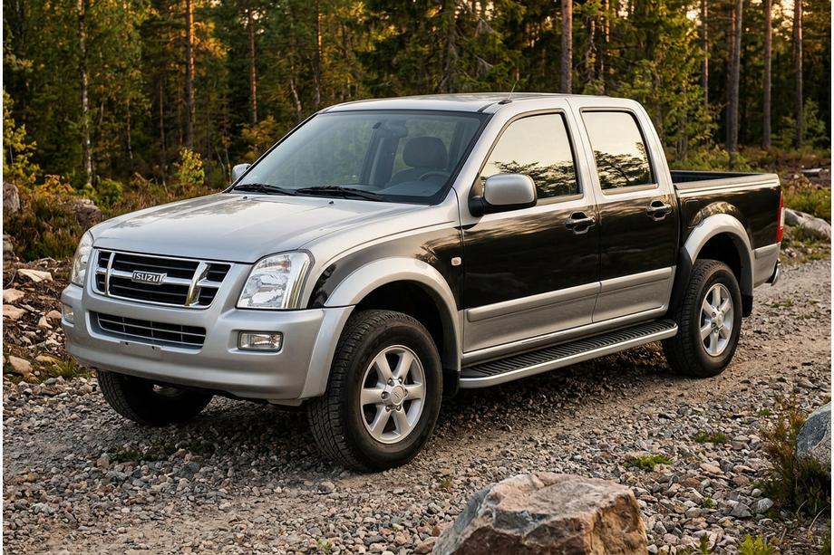 Isuzu D-Max 2002-2011 гг. Боковые Подножки Tayga Grey (2007-2012, 2 шт., Алюминий) Image