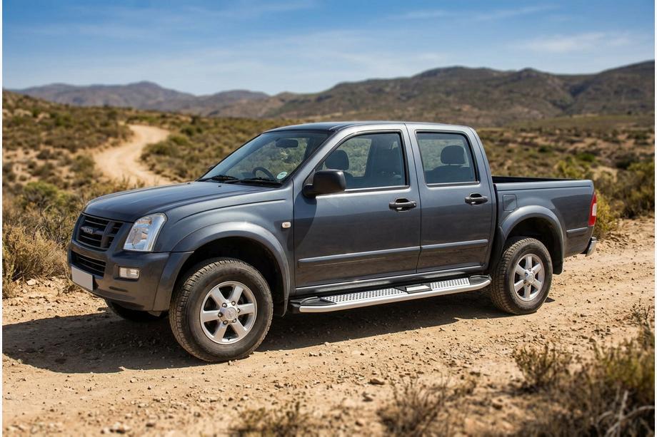 Isuzu D-Max 2002-2011 гг. Боковые Подножки Mevsim Grey (2007-2012, 2 шт., Алюминий) Image