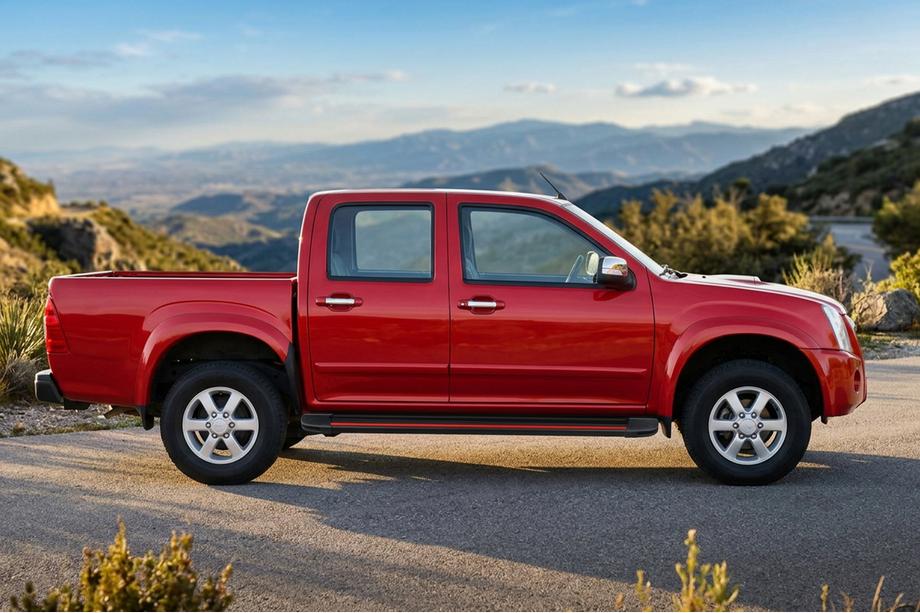 Isuzu D-Max 2002-2011 гг. Боковые Подножки Maya Red (2007-2012, 2 шт., Алюминий) Image