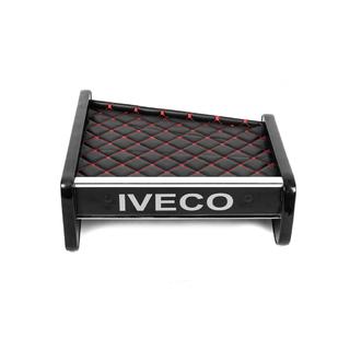 Полка на панель (Черная с красной строчкой) Iveco Daily 1999-2006 гг. фото 1