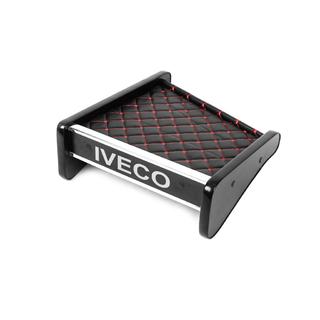 Полка на панель (Черная с красной строчкой) Iveco Daily 1999-2006 гг. фото 3
