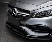 Mercedes A-class W176 2012-2018 гг. Передний сплиттер (для AMG-Line / A45 AMG HB 2016-2018, черный) фото 2