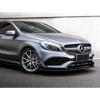 Передний сплиттер (для AMG-Line / A45 AMG HB 2016-2018, черный) Mercedes A-сlass W176 2012-2018 гг. фото 1
