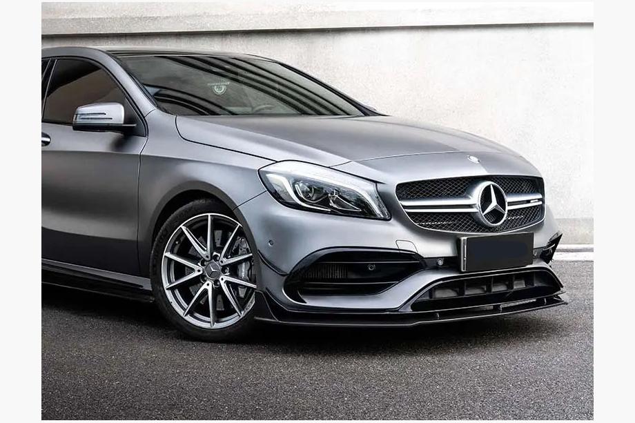 Mercedes A-class W176 2012-2018 гг. Передний сплиттер (для AMG-Line / A45 AMG HB 2016-2018, черный) Image