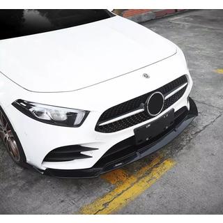 Передний спойлер-накладка (для AMG-Line 2018-2021, Черный) Mercedes A-сlass W177 2018- гг. фото 2