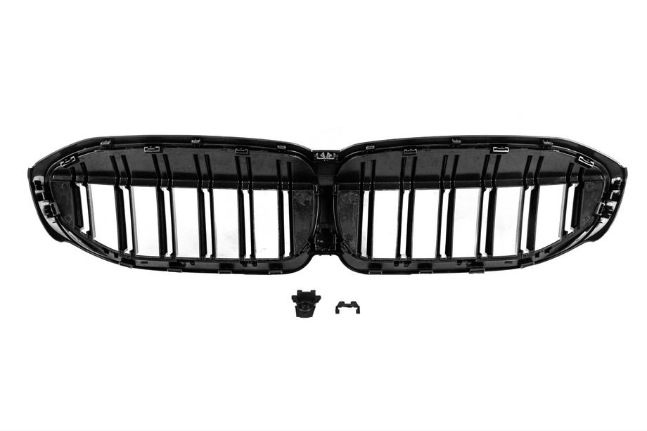 BMW 3 серия G20/G21 2018- гг. Решетки M-Look V2 (2018-2022, Черный Глянец) С местом под камеру Фото 7