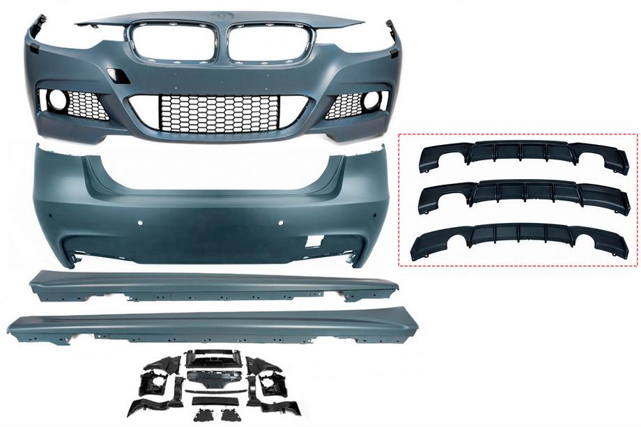 BMW 3 серия F30/F31 2012-2019 гг. Комплект обвесов (M-Performance) Одинарный выхлоп с двойным выходом Фото 2