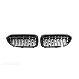 Жабры Diamond Silver V2 (2017-2020, Черная окантовка) BMW 5 серия G30/G31 2017–2023 гг. фото 2