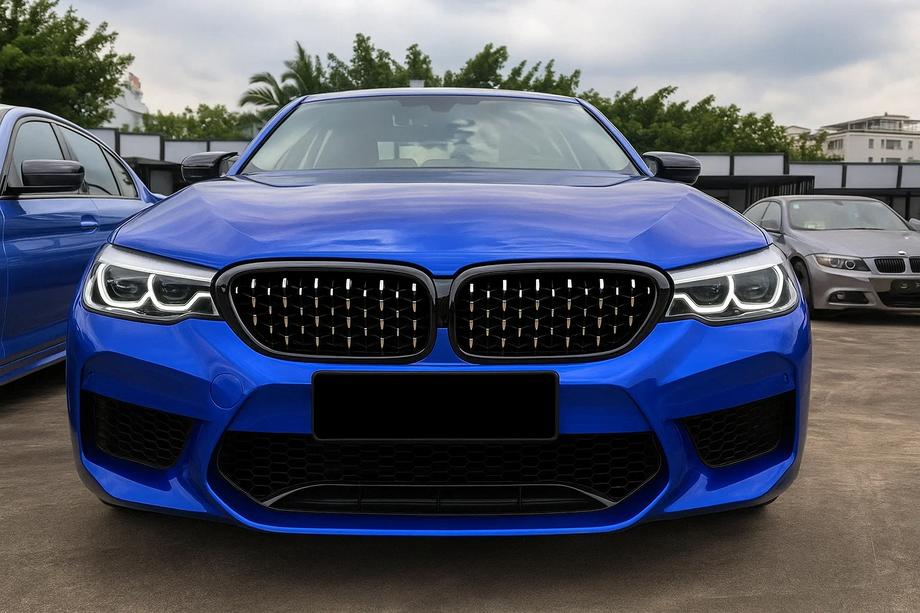 BMW 5 серия G30/G31 2017–2023 гг. Жабры Diamond Silver V2 (2017-2020, Черная окантовка) Image