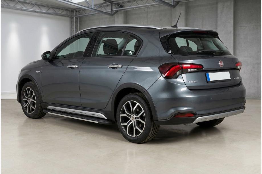 Fiat Tipo Cross 2021- гг. Боковые пороги Bosphorus Grey (2 шт., алюминий) Image