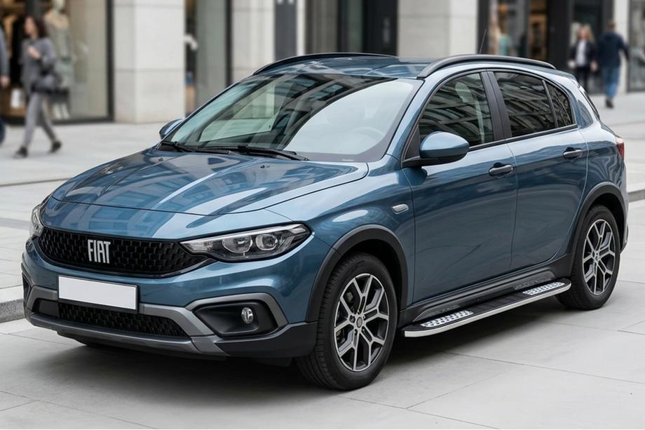 Fiat Tipo Cross 2021- гг. Боковые Подножки Tayga V2 (2 шт., Алюминий) Image