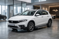 Fiat Tipo Cross 2021- гг. Боковые Подножки Duru (2 шт., Алюминий) фото 1