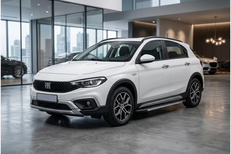 Fiat Tipo Cross 2021- гг. Боковые Подножки Duru (2 шт., Алюминий) Image