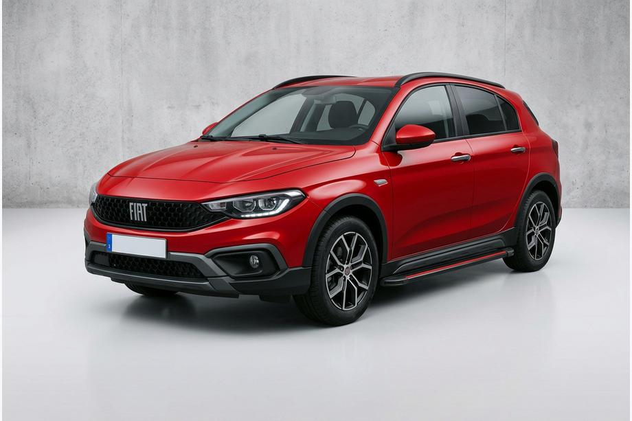 Fiat Tipo Cross 2021- гг. Боковые Подножки Maya Red (2 шт., Алюминий) Image
