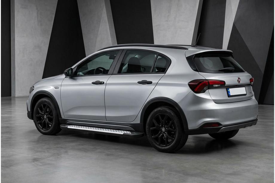 Fiat Tipo Cross 2021- гг. Боковые пороги Allmond Grey (2 шт., алюминий) Image