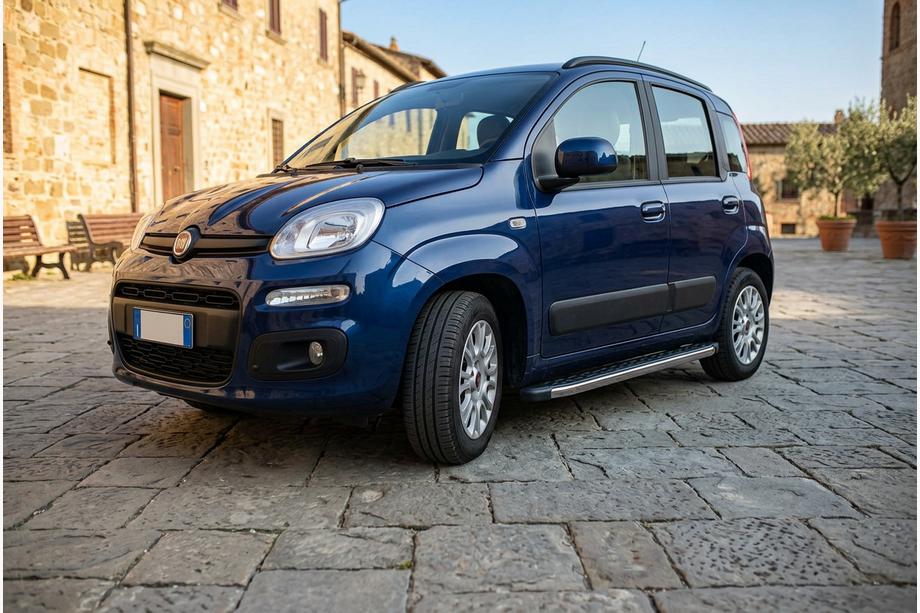 Fiat Panda 2011-2023 гг. Боковые Подножки BlackLine (2 шт., Алюминий) Image