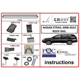 Поперечины на интегрированные рейлинги с замком WingBar V1 (2 шт) Nissan X-trail T31 2007-2014 гг. фото 2