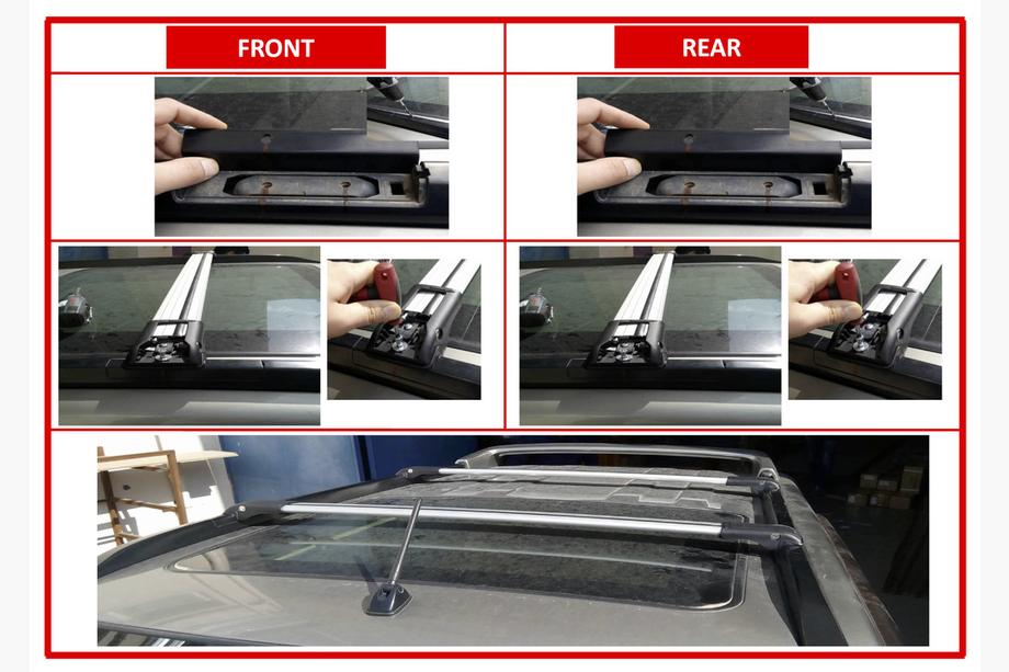 Nissan X-trail T31 2007-2014 гг. Поперечины на интегрированные рейлинги с замком WingBar V1 (2 шт) Черные Фото 2