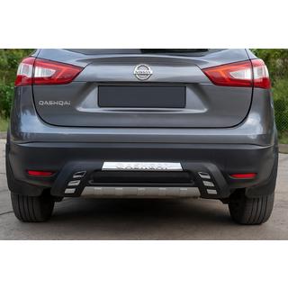 Задняя накладка бампера Libao 2014-2016 (пластик) Nissan Qashqai 2014-2021 гг. фото 1