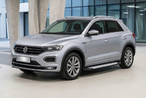 Volkswagen T-Roc 2017-2025 гг. Боковые пороги Allmond Grey (2 шт., алюминий) фото 1