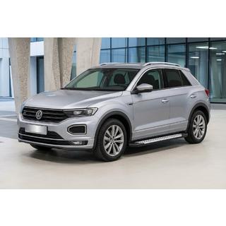 Боковые пороги Allmond Grey (2 шт., алюминий) Volkswagen T-Roc 2017-2025 гг. фото 1