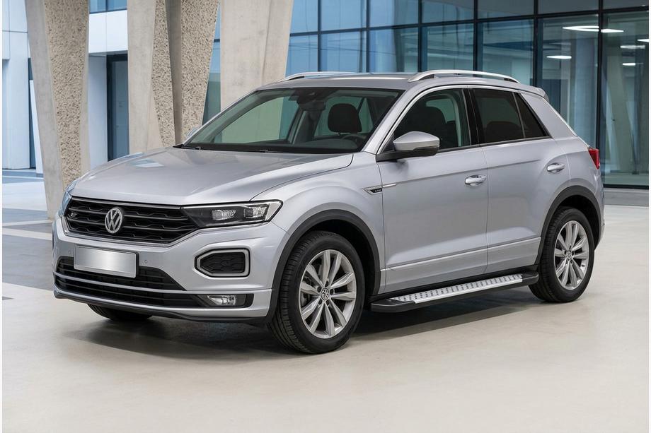 Volkswagen T-Roc 2017-2025 гг. Боковые пороги Allmond Grey (2 шт., алюминий) Image