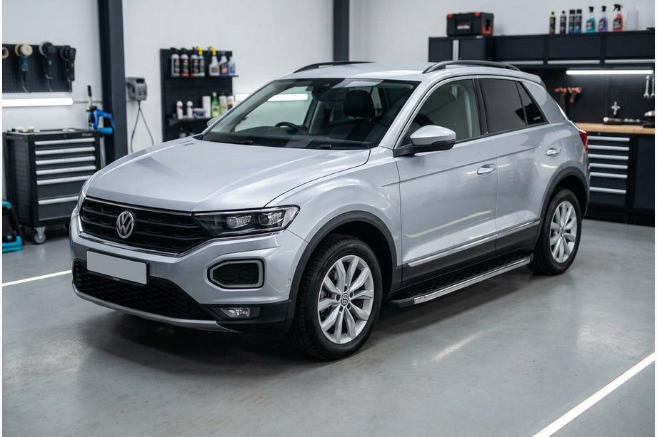 Volkswagen T-Roc 2017-2025 гг. Боковые Подножки BlackLine (2 шт., Алюминий) Фото 1