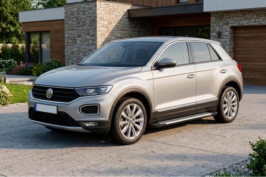 Volkswagen T-Roc 2017-2025 гг. Боковые Подножки Line (2 шт., Алюминий) Image