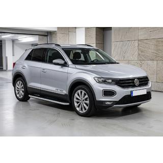 Боковые Подножки Tayga Grey (2 шт., Алюминий) Volkswagen T-Roc 2017-2025 гг. фото 1