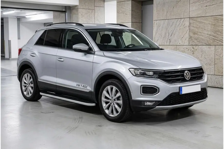Volkswagen T-Roc 2017-2025 гг. Боковые Подножки Tayga Grey (2 шт., Алюминий) Фото 1