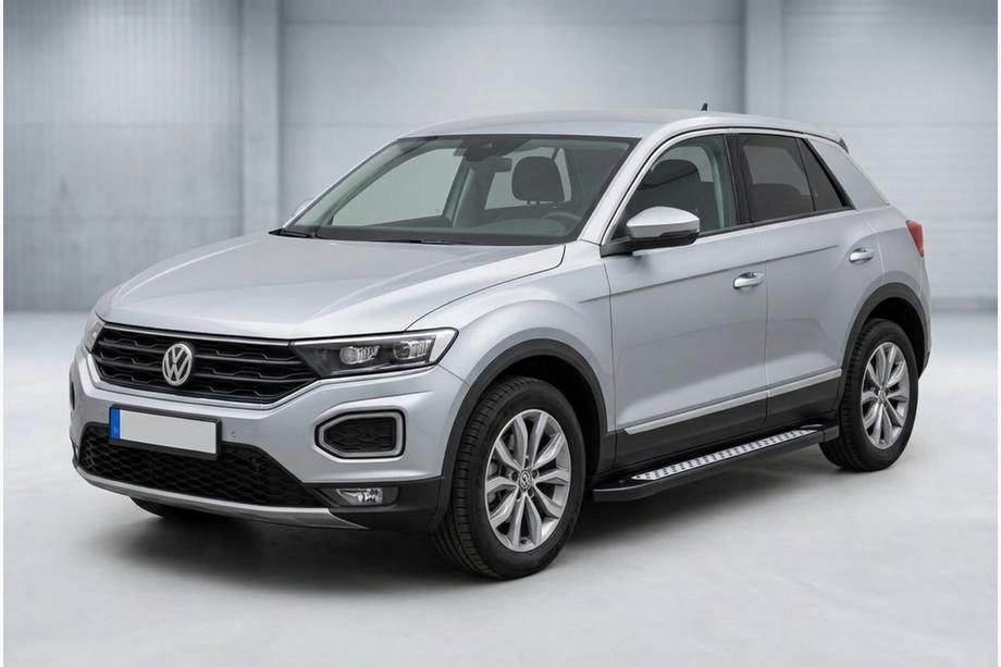 Volkswagen T-Roc 2017-2025 гг. Боковые Подножки Vision New Black (2 шт., Алюминий) Image