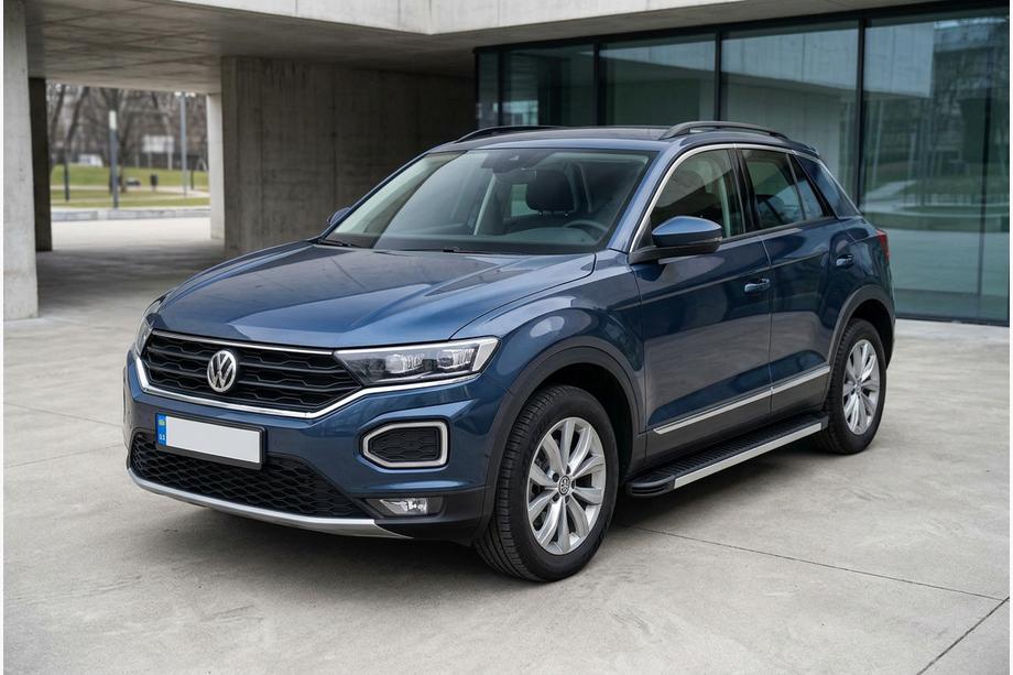 Volkswagen T-Roc 2017-2025 гг. Боковые Подножки Maya V1 (2 шт., Алюминий) Image