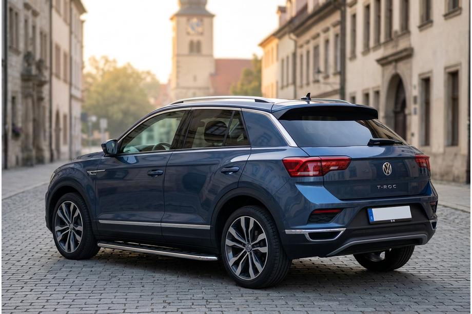 Volkswagen T-Roc 2017-2025 гг. Боковые Подножки Maydos V1 (2 шт., Алюминий) Image