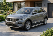 Volkswagen T-Roc 2017-2025 гг. Боковые Подножки Maydos V2 (2 шт., Алюминий и Нержавейка) фото 1
