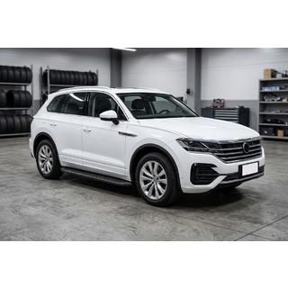 Боковые Подножки Tayga Black (2 шт., Алюминий) Volkswagen Touareg 2018- гг. фото 1