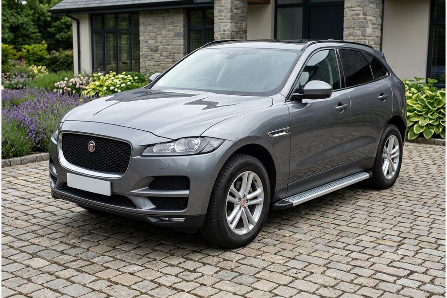 Jaguar F-PACE 2016- гг. Боковые Подножки Maya V2 (2 шт., Алюминий) Image