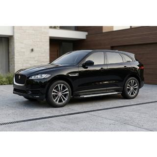 Боковые пороги Allmond Grey (2 шт., алюминий) Jaguar F-PACE 2016- гг. фото 1