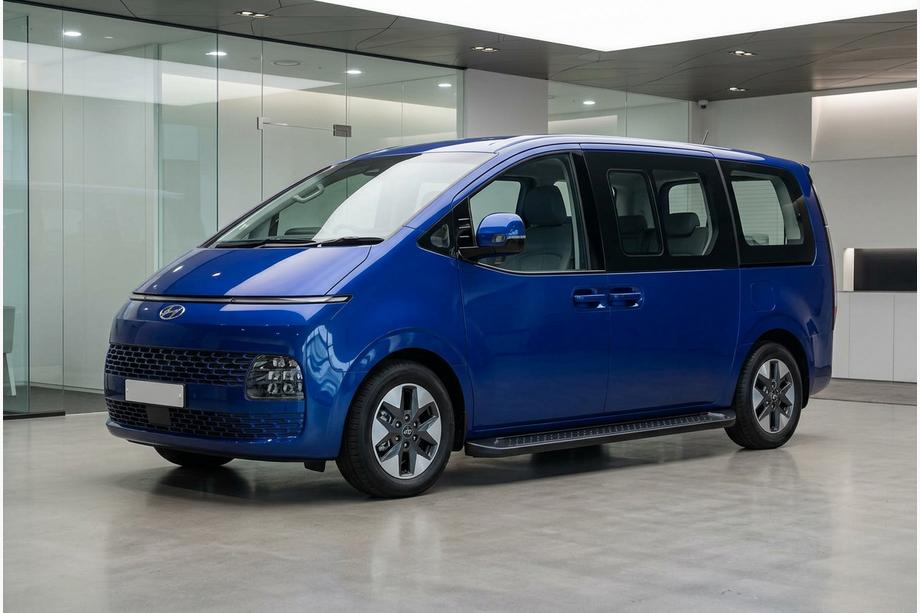 Hyundai Staria 2021- гг. Боковые Подножки Allmond Black (2 шт., Алюминий) Image