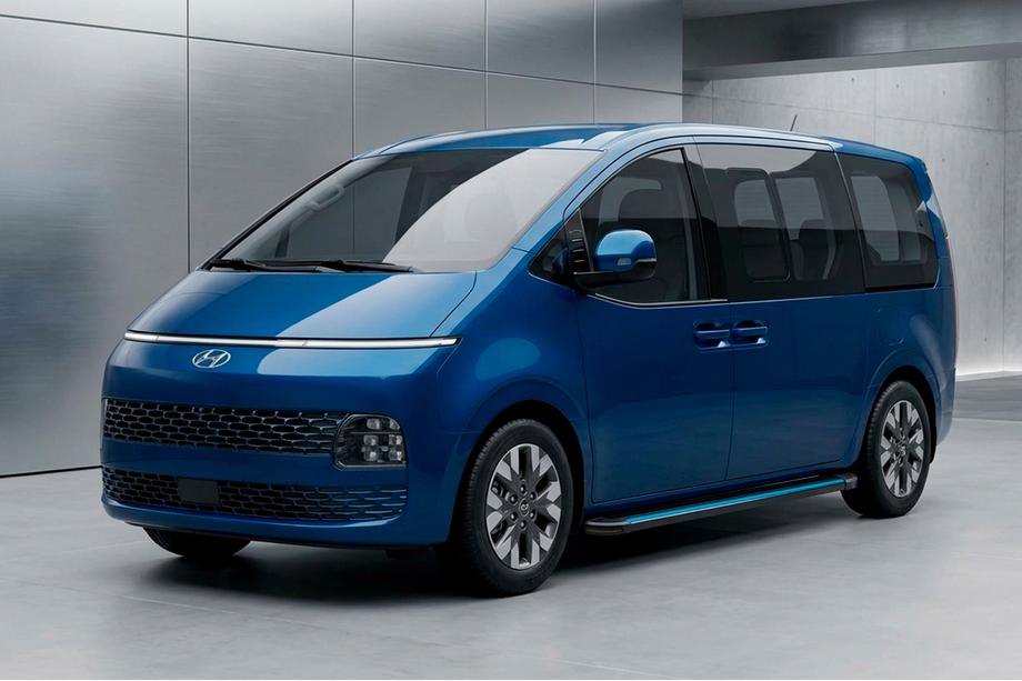 Hyundai Staria 2021- гг. Боковые Подножки Maya Blue (2 шт., Алюминий) Image