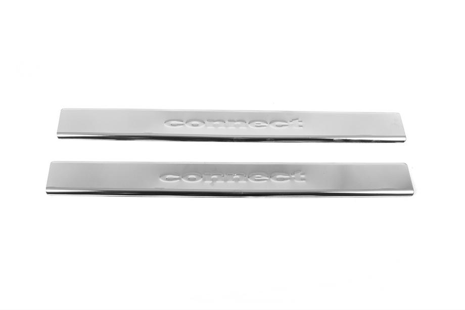 Ford Connect 2010-2013 гг. Накладки на пороги Carmos V2 (2 шт, нержавейка) Image