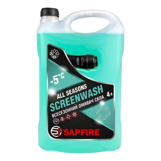 Всесезонная жидкость омывателя стекла -5°C 4 л SAPFIRE лайм (401172)