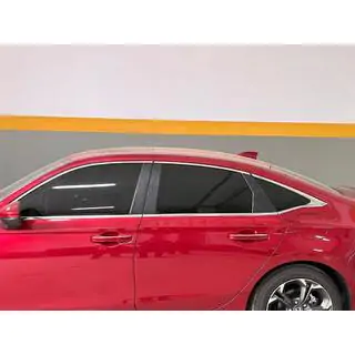 Нижние молдинги стекол нержавейка (8 шт) Honda Civic Sedan 2021- гг. фото 1