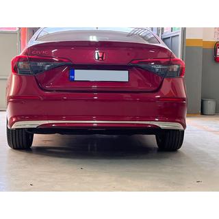 Накладка на задний бампер Нержавейка (Sedan) Honda Civic Sedan 2021- гг. фото 1