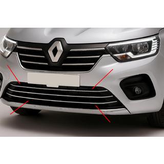 Накладки на решетку бампера (3 шт, нержавейка) Renault Kangoo/Express 2021- гг. фото 1