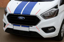 Ford Custom 2013-2022 гг. Накладки на решетку бампера 2018+ (4 шт., нержавейка) фото 1