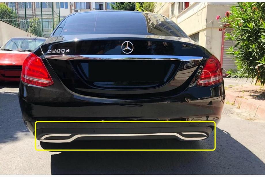 Mercedes C-class W205 2014-2021 гг. Накладка на задний бампер V1 нержавейка Image