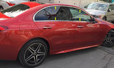Mercedes C-class W206 2022- гг. Полный комплект хромированных окантовок окон нержавейка фото 1
