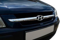 Hyundai Getz 2002- гг. Хромированные накладки на решетку радиатора (2 шт., нержавейка) фото 1